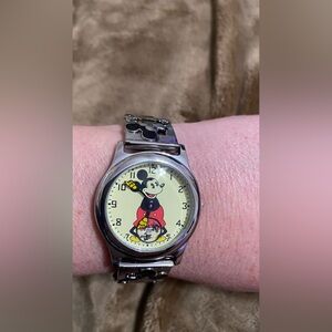 Disney Mickey Mouse Silver and Black Watch
